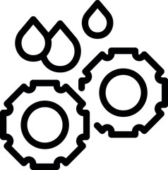 Poster - Two gears with water droplets falling on them representing industrial lubrication and maintenance