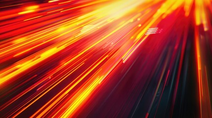 Poster - A blurred image of red and yellow lights