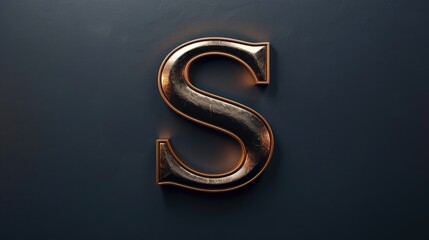 Poster - A gold letter S on a black background, suitable for use in branding or design projects