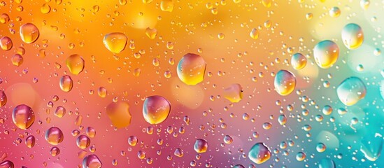 Sticker - Water Droplets on a Colorful Background