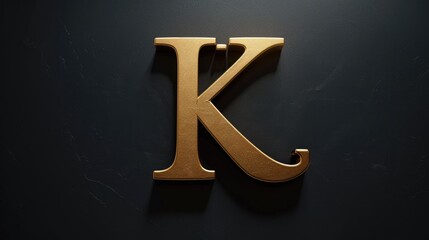 Aufkleber - A close-up of a gold letter 'K' sitting on a black background, perfect for use in editorial or advertising contexts