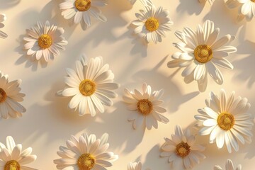 Poster - A close-up shot of a bouquet of white flowers arranged on a white surface
