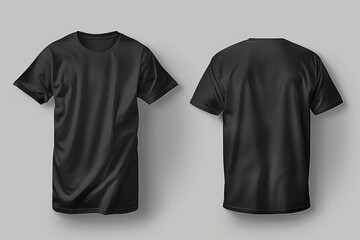 Aufkleber - A simple image of a black t-shirt on a gray background, ideal for use in designs where a subtle focus is needed