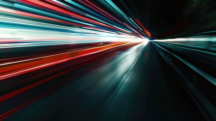 Aufkleber - A blurred image of a car driving into a tunnel