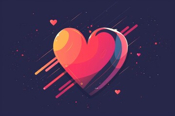 Aufkleber - A heart shaped object sits atop a dark background, providing a striking contrast