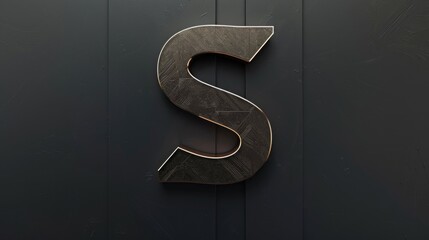 Poster - A close-up shot of a metal letter S attached to a wall, with a plain background
