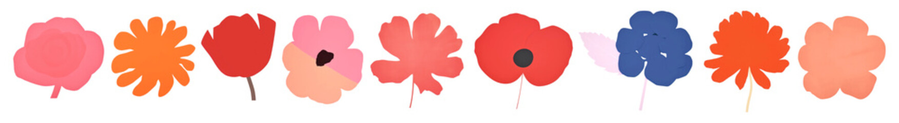 Sticker - Cute flowers png cut out element set