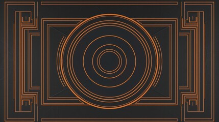 Aufkleber - A simple design featuring orange circles on a black background