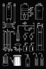 Poster - A collection of various pipe and valve types