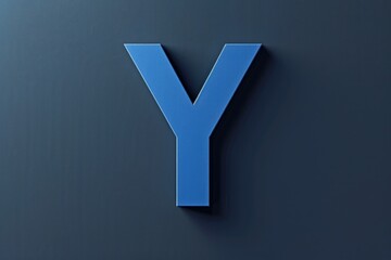 Poster - A simple image of a blue letter Y on a black background, often used as a design element or for branding purposes