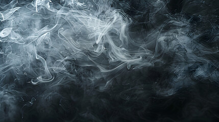 Canvas Print - Thick smoke on a black background