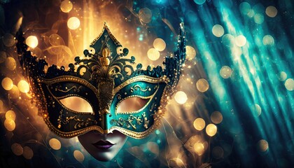 Wall Mural - carnival mask in the night