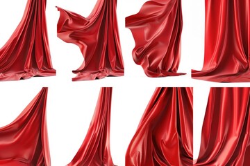 Poster - A photo of a bright red cloth with folds and creases