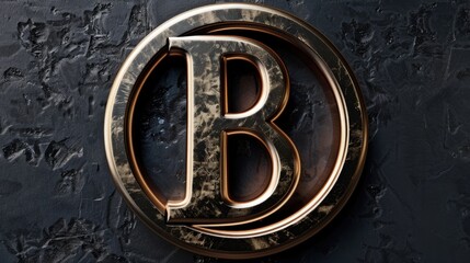 Poster - A close-up shot of the letter B on a black background