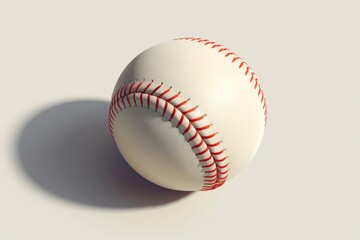 Poster - Close-up shot of a baseball on a white background, great for sports or product photography