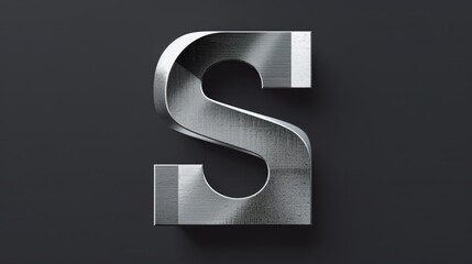 Aufkleber - A metallic letter S against a dark, matte black backdrop