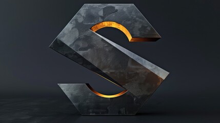 Aufkleber - A large metal letter S with a light on top, suitable for use in decorative displays or as a visual aid