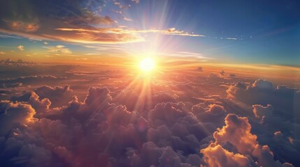 Wall Mural - view of the sky from an airplane window