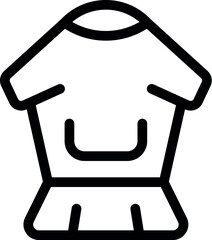 Poster - Simple line icon style illustration of a baby dress with a pocket, perfect for projects related to baby clothing