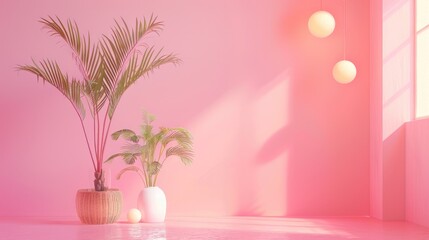 Poster - Image with a pink background