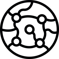 Poster - Line art icon of a global network connecting different locations around the world