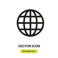 Fototapete - Earth Grid icon vector. Linear-style sign for mobile concept and web design. Earth Grid symbol illustration. Pixel vector graphics - Vector.	
