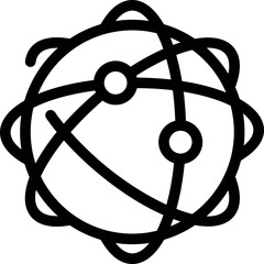 Poster - simple line art icon of a globe with connecting dots, representing global networks and communication