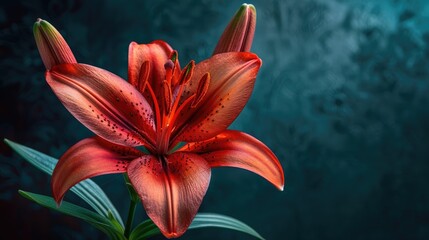 Wall Mural - Vivid red Asian lily