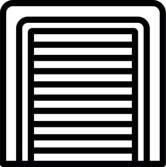 Poster - Garage door icon representing opening and closing for security and protection