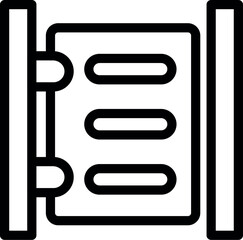 Poster - Simple black and white icon of a gate closing, perfect for use in any project