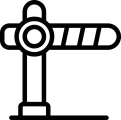 Poster - automatic barrier gate icon, closing parking lot entrance, access control system symbol