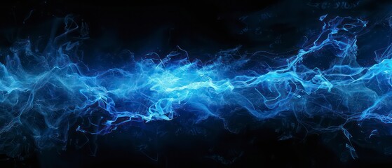 Dynamic blue electricity splash surges against a dramatic black backdrop, evoking energy and power