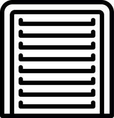 Poster - Simple garage door icon with horizontal lines representing a residential building entrance for cars
