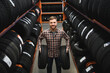 © Serhii - Man chooses winter car tires in the auto shop