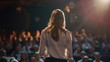 © Ketanoff - A beautiful businesswoman seeking her colleagues input while delivering a speech at a seminar.