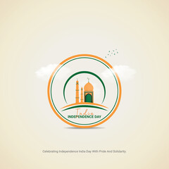 Wall Mural - creative india independence day ads design. india independence day, india independence day creative concept vector illustration. August 16, vector, 3d illustration