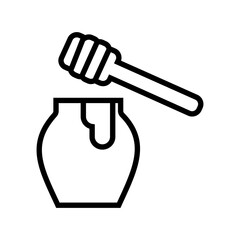Poster - Honey Jar with Dipper Icon Perfect for Food and Culinary Designs