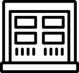 Poster - Simple line icon of a garage door, ideal for projects related to home improvement, construction, or real estate