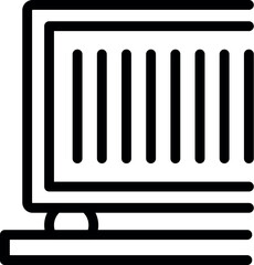 Poster - Simple icon of a shipping container sitting on a loading platform, ready for transport