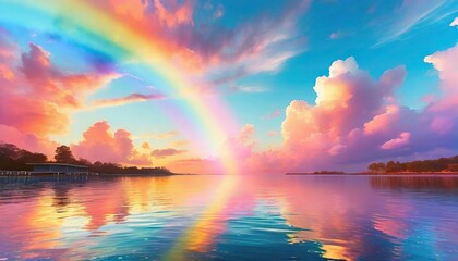 rainbow over the sea