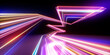 © NeoLeo - 3d render, abstract geometric neon background. Internet technology of future network. Digital data transfer concept. Dynamic lines glowing in the dark. Modern wallpaper