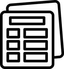 Poster - Simple black and white icon of a calculator with numbers on the display