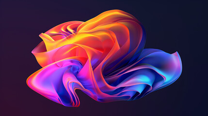 Poster - Vibrant Abstract Gradient Shape with Fluid Colors