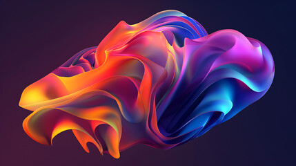 Wall Mural - Vibrant Abstract Gradient Shape with Fluid Colors