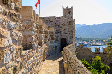 Wall Mural - The ancient city fortress of the city of Marmaris. Background with selective focus and copy space