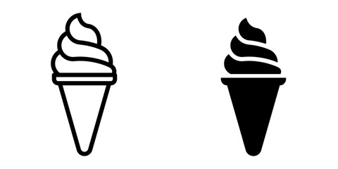 Poster - ofvs614 outlinefilledvectorsign ofvs - soft ice cream cone vector icon . icecream sign . isolated tr