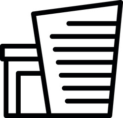 Poster - Modern building facade line icon representing urban architecture and cityscape