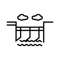 Poster - Hydroelectric Dam Icon Ideal for Renewable Energy and Environmental Themes