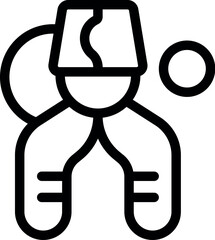 Poster - line icon representing a chromosome, illustrating the concept of genetics and heredity
