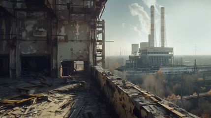 Chernobyl disaster: ruins of the city